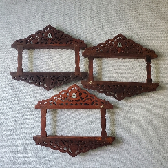 Souvenir Spoon Wall Mounted Wood Display Rack Holder Organizer - set of 3 - Picture 7 of 11